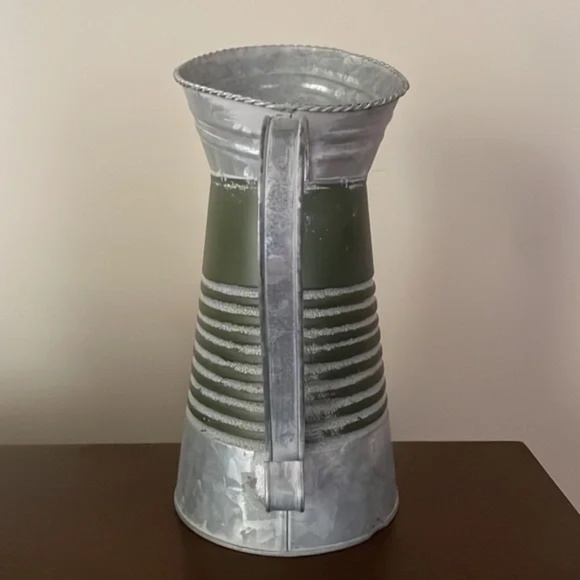 Distressed Galvanized Metal Pitcher 10 inches - Picture 4 of 6